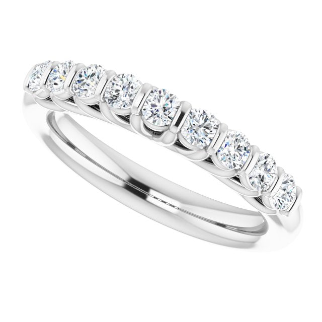 0.50 ct. Round Cut Diamond Wedding Band-VIRABYANI